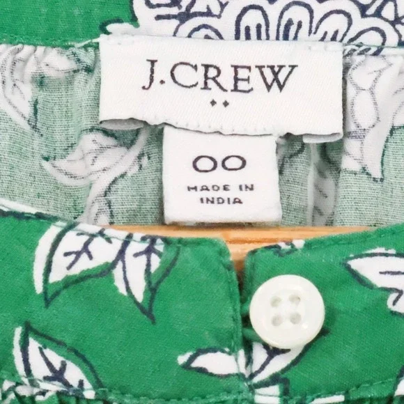 J Crew Floral Tiered Midi Dress Womens Size 00 Green Boho Cottage Pockets 2024 - Picture 3 of 13